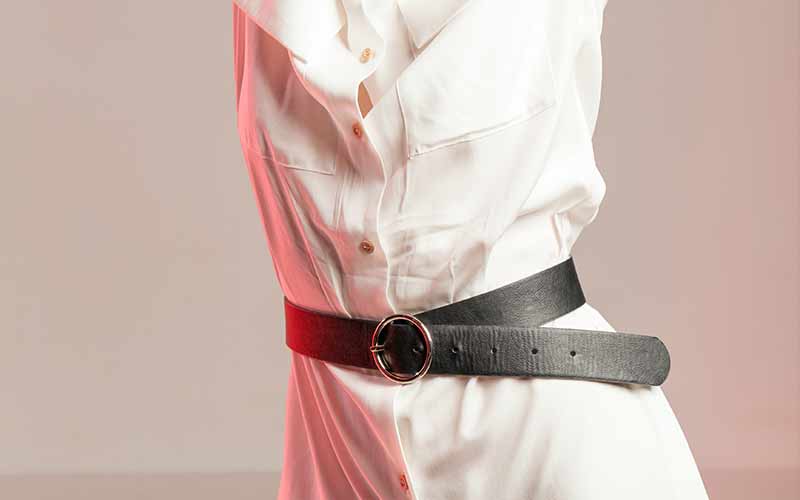 woman wearing black belt