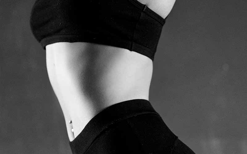waist - black and white photo